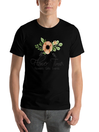 Floral Time Black Graphic T-Shirt