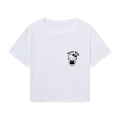 Retro 8?Ball Cherry Aesthetic Black Y2K Cropped Tee