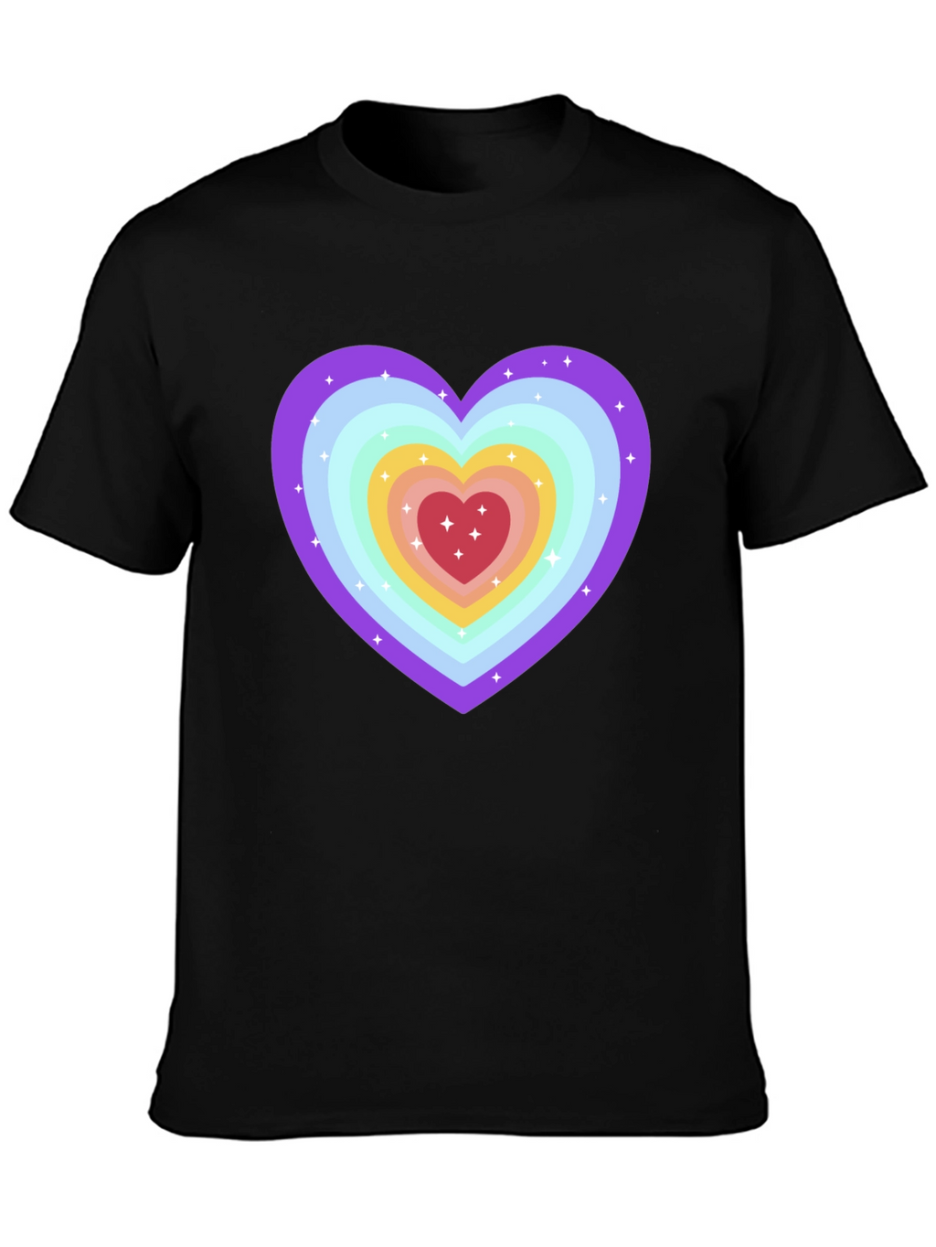 Rainbow Heart Graphic Tee - Soft & Stylish