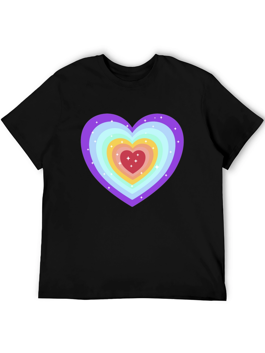 Rainbow Heart Graphic Tee - Soft & Stylish