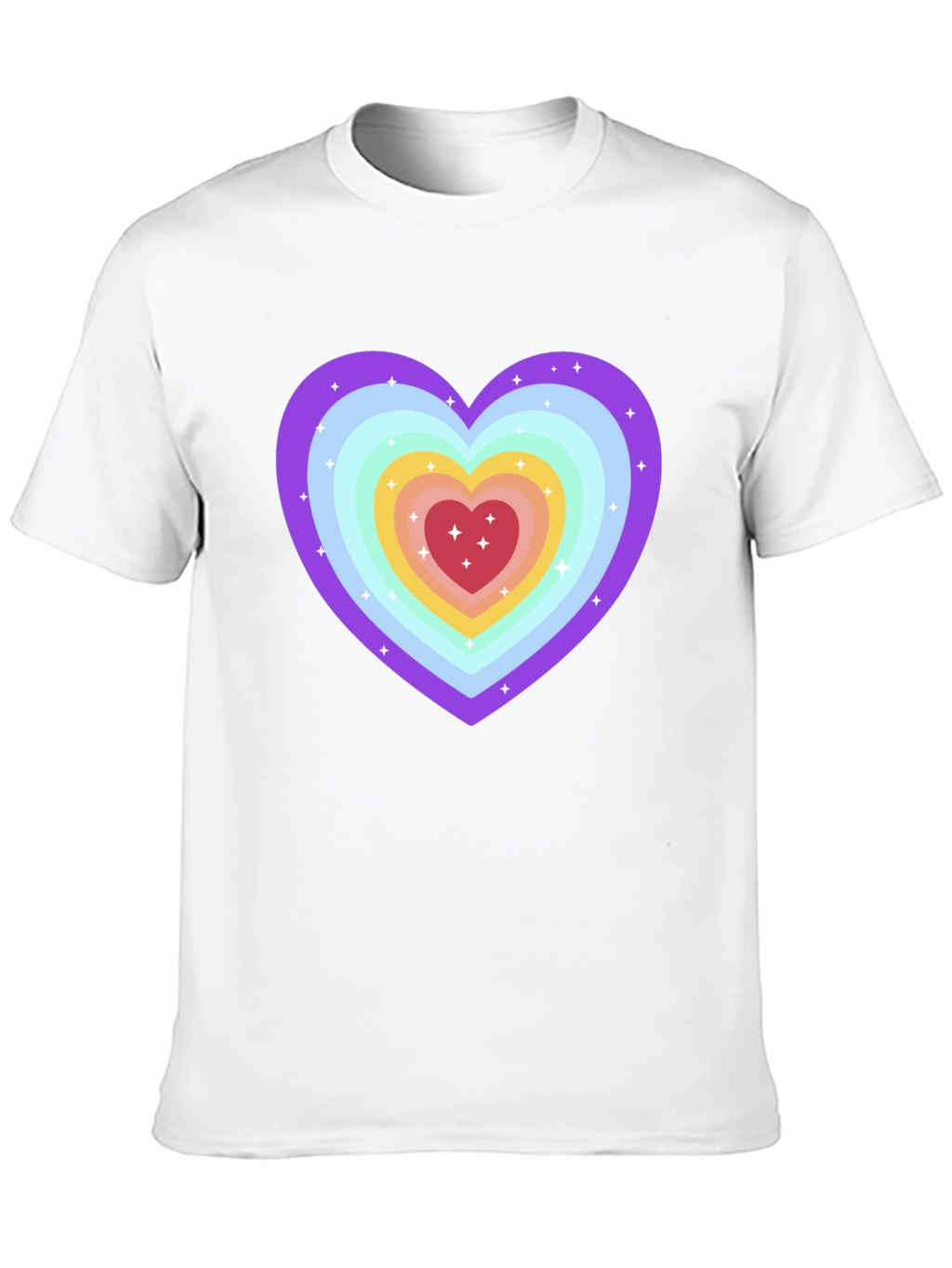 Rainbow Heart Graphic Tee - Soft & Stylish