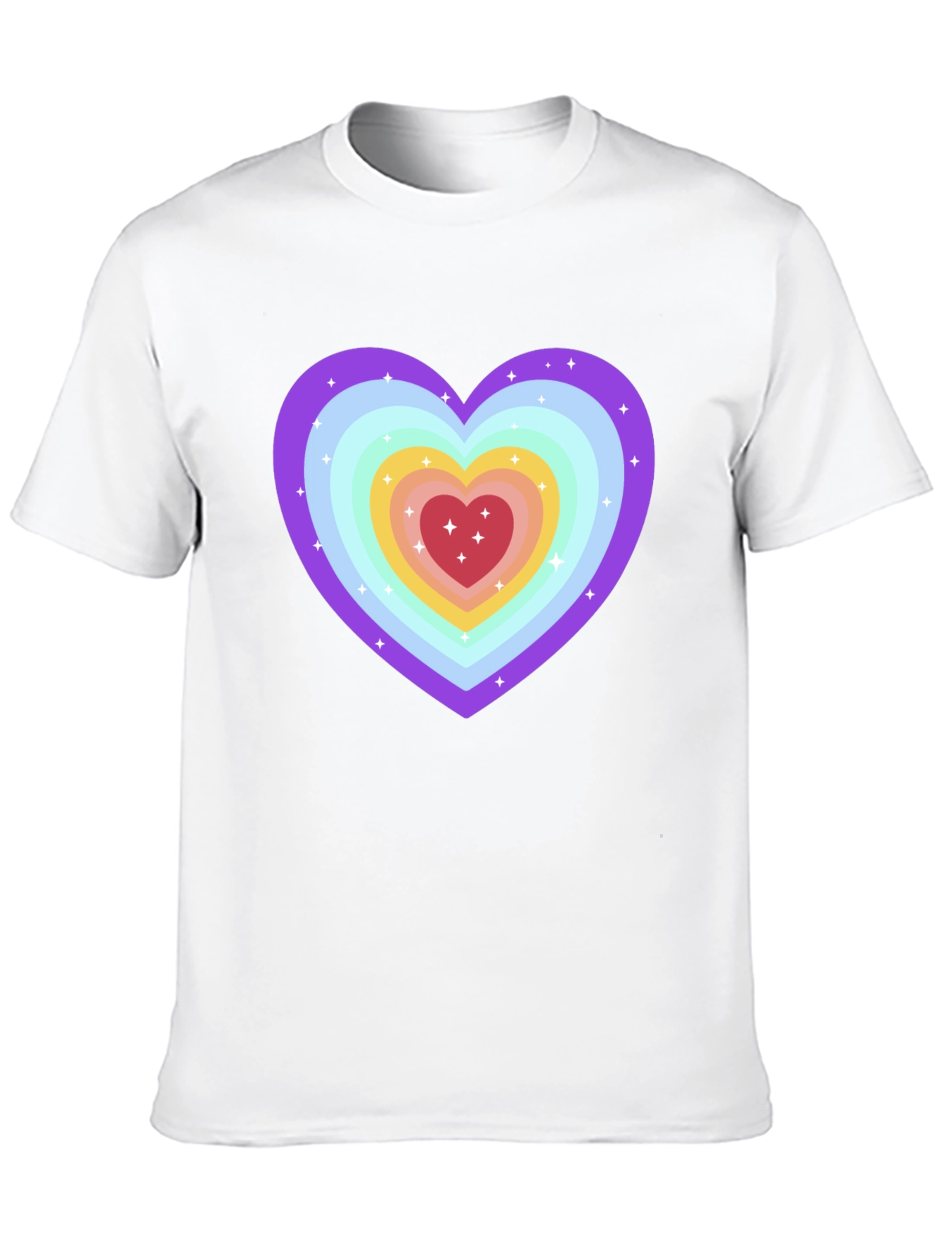 Rainbow Heart Graphic Tee - Soft & Stylish