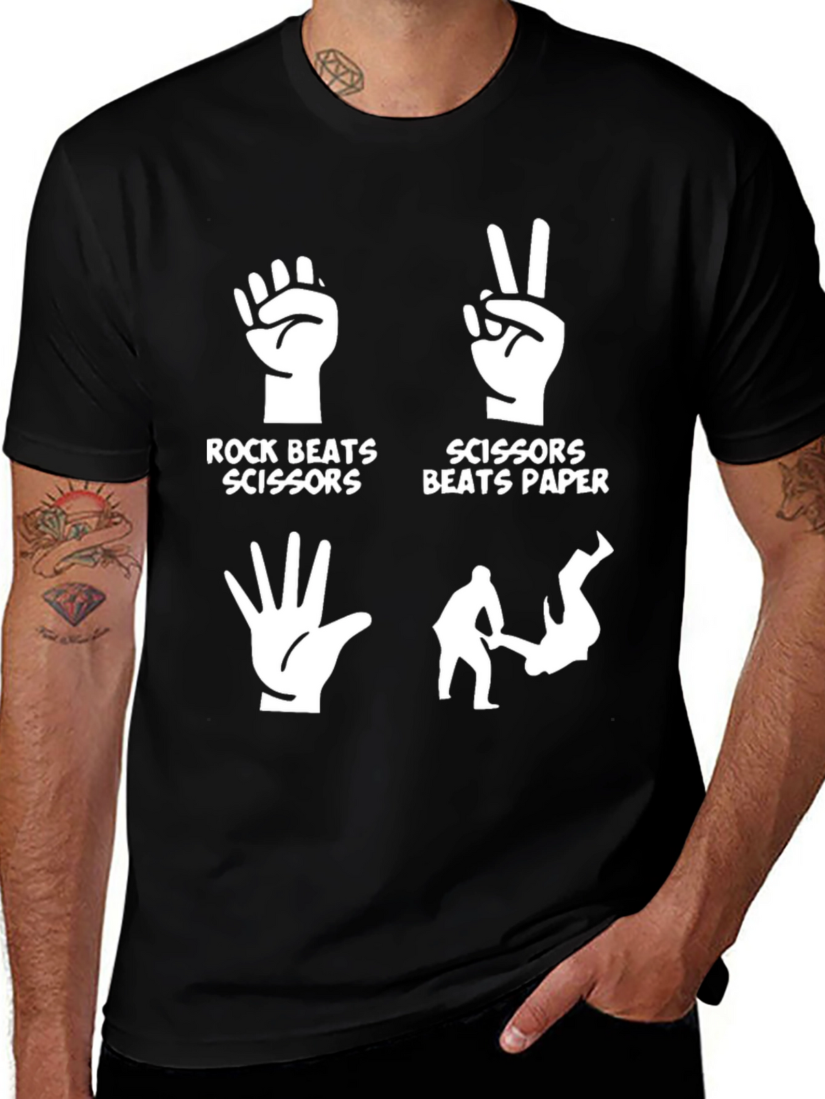 Rock Paper Scissors Graphic T-Shirt