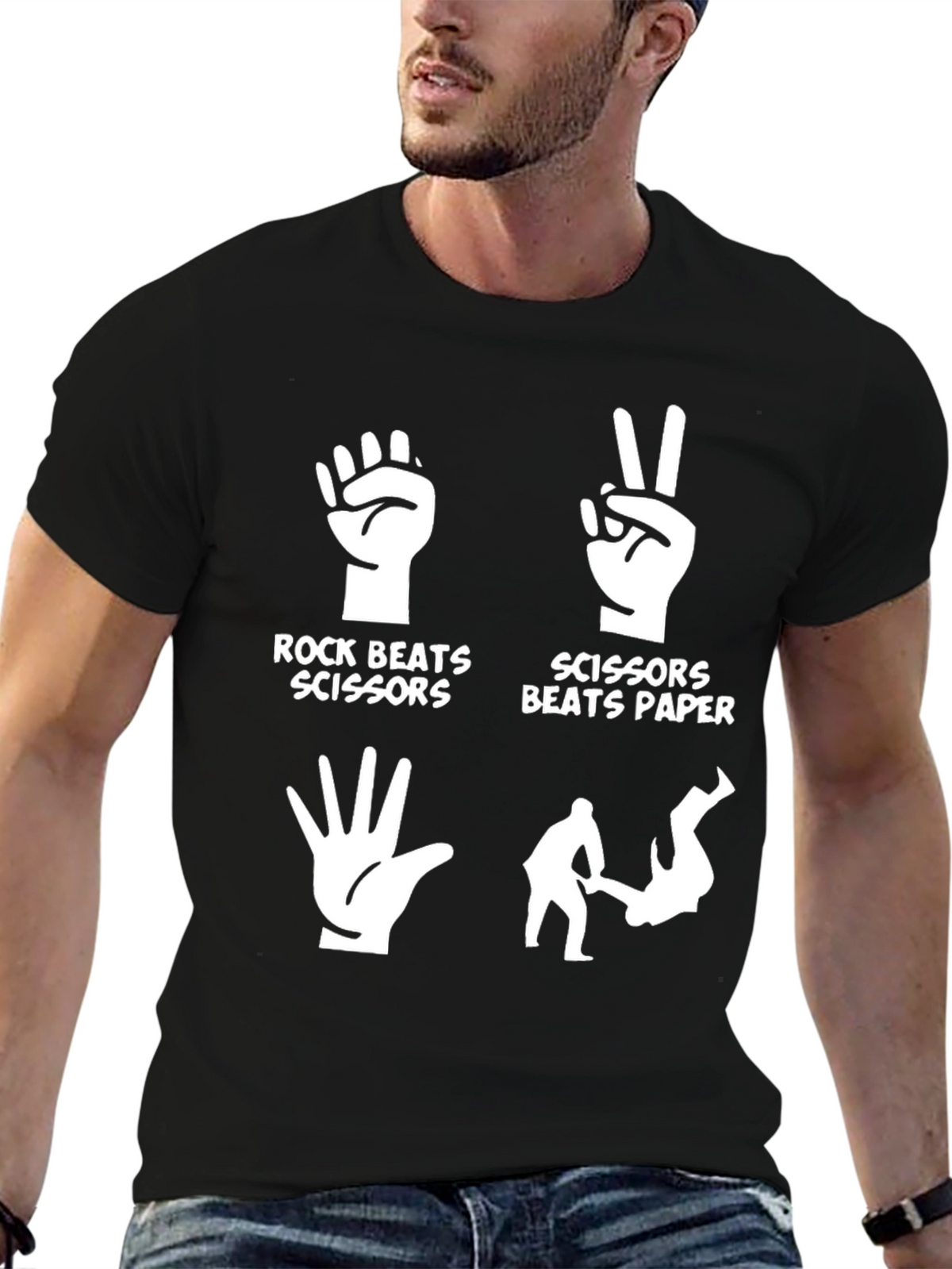 Rock Paper Scissors Graphic T-Shirt