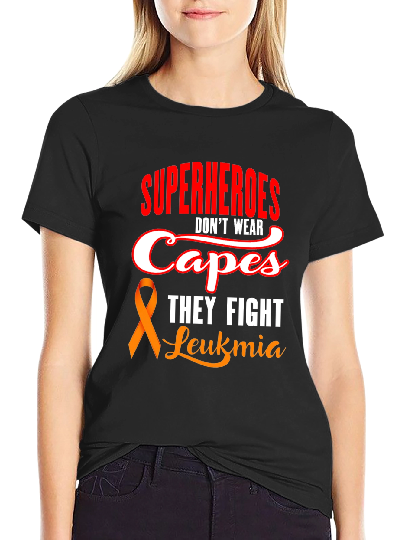 Superheroes Dont Wear Capes Leukemia Awareness T-Shirt