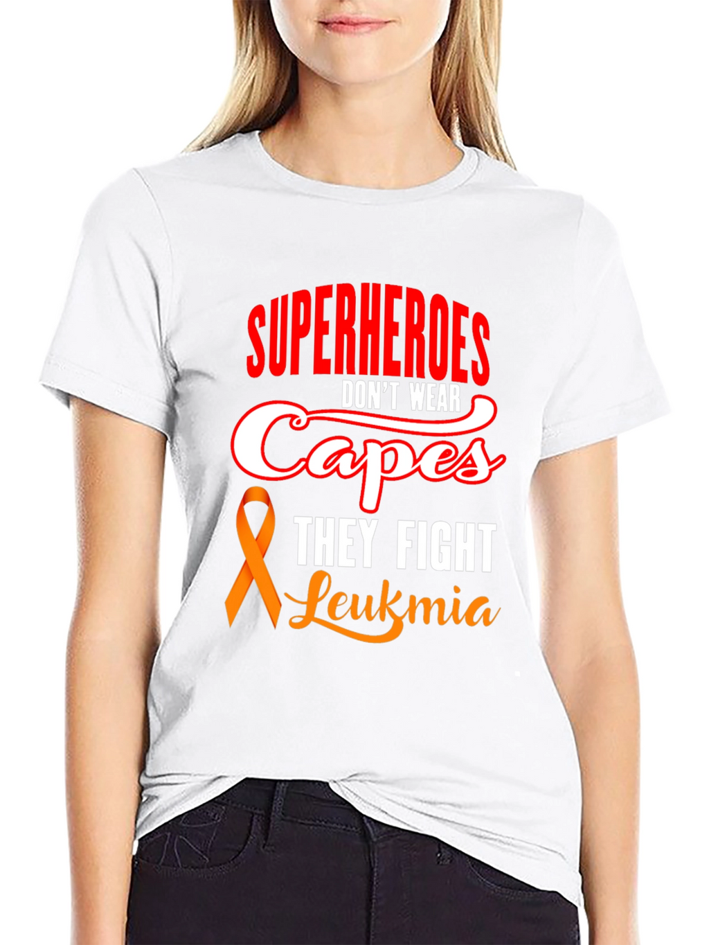 Superheroes Dont Wear Capes Leukemia Awareness T-Shirt