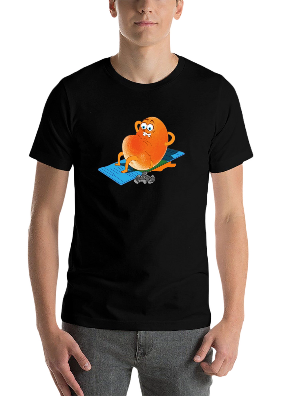 Funny Orange Cartoon Gym T-Shirt