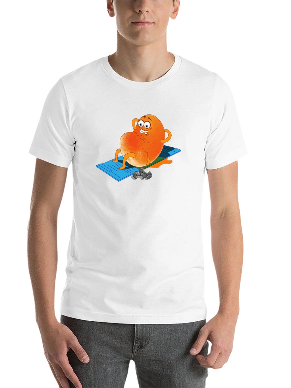 Funny Orange Cartoon Gym T-Shirt