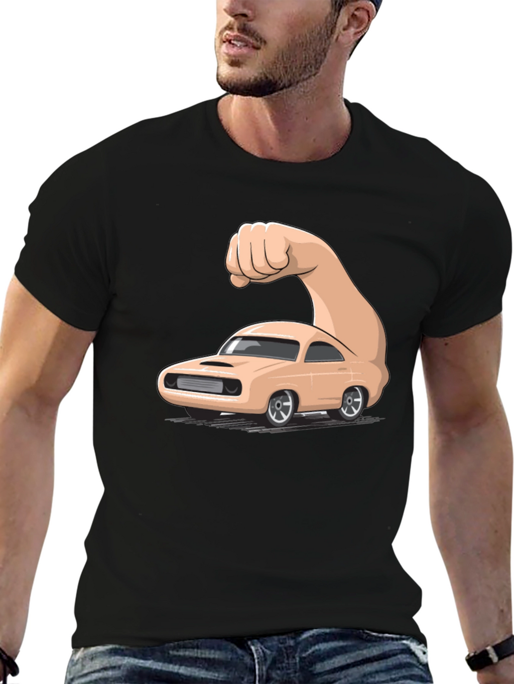 Muscle Car Graphic T-Shirt - Mens Black Tee