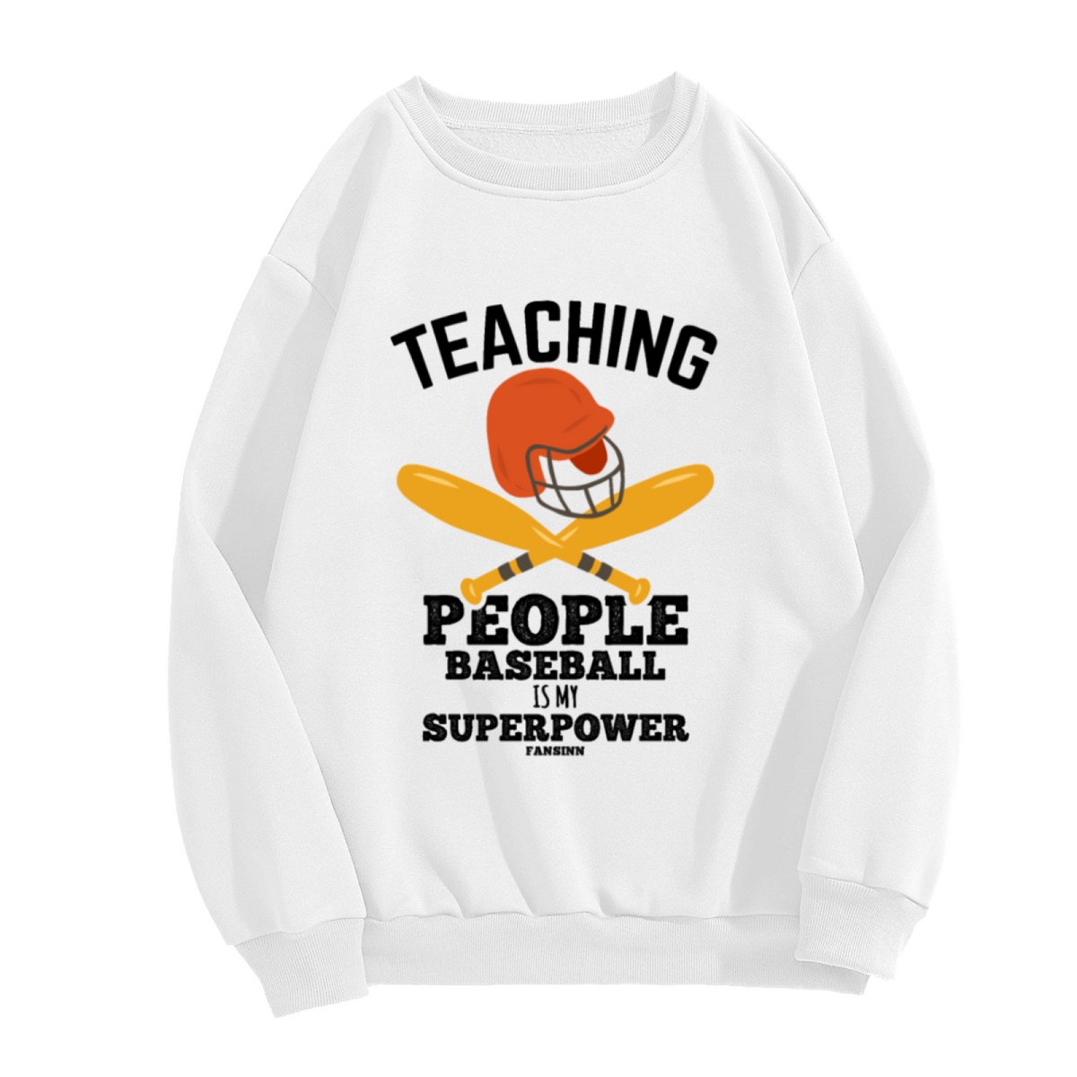 Teaching Baseball Is My Superpower Crewneck Sweatshirt, Baseball Coach Helmet Pullover, Coach Gift