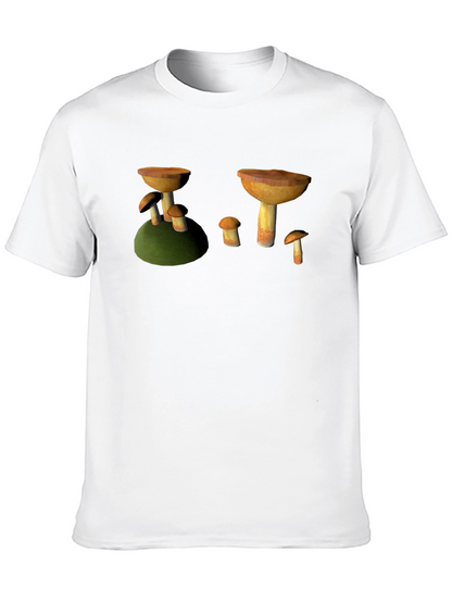 Mushroom Print Black T-Shirt