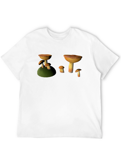 Mushroom Print Black T-Shirt