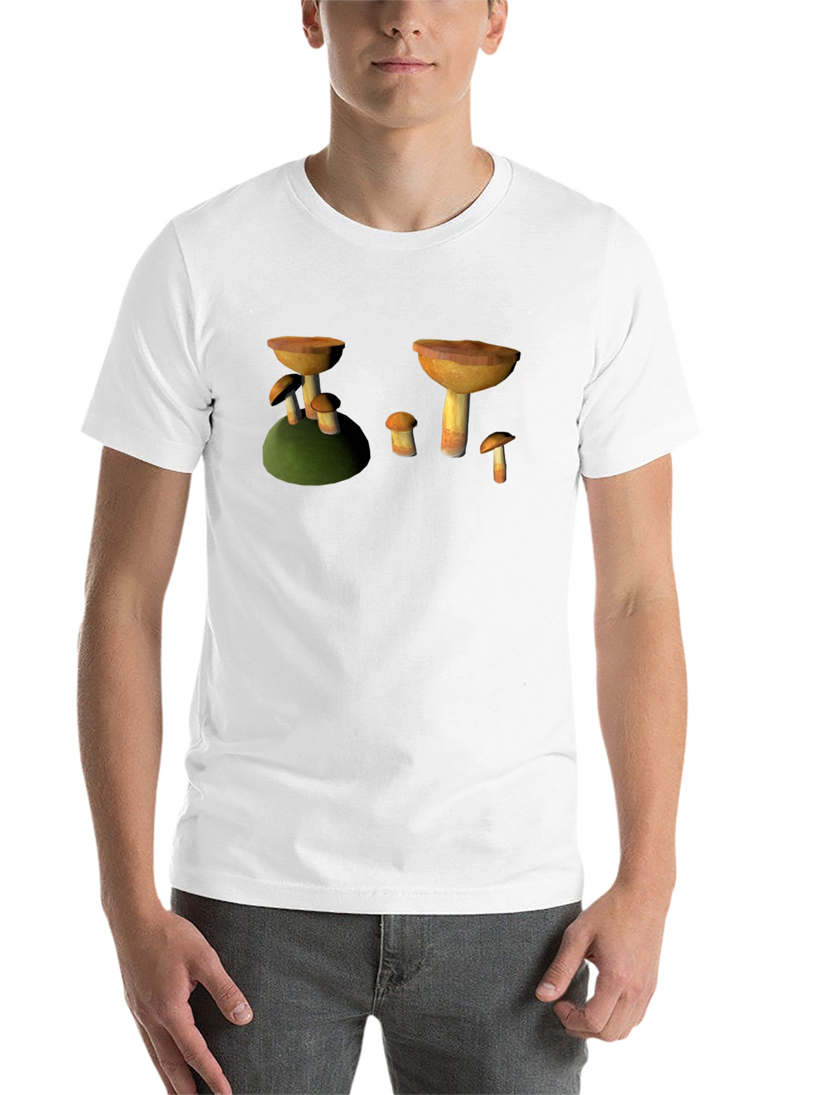 Mushroom Print Black T-Shirt
