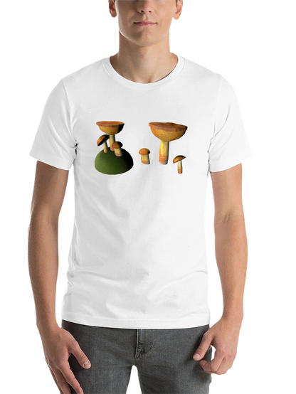 Mushroom Print Black T-Shirt