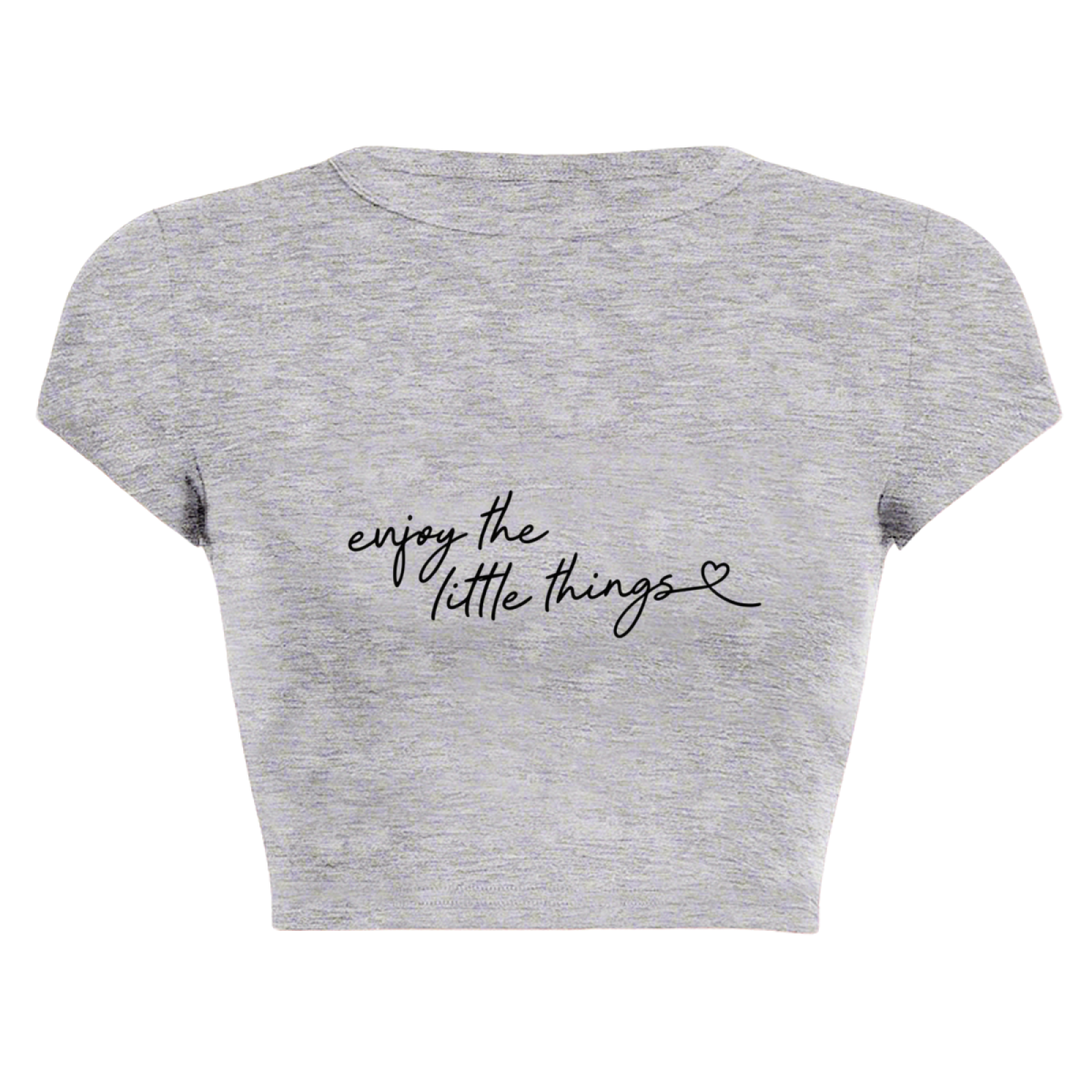 Enjoy The Little Things Soft Grey Letter Crop Top