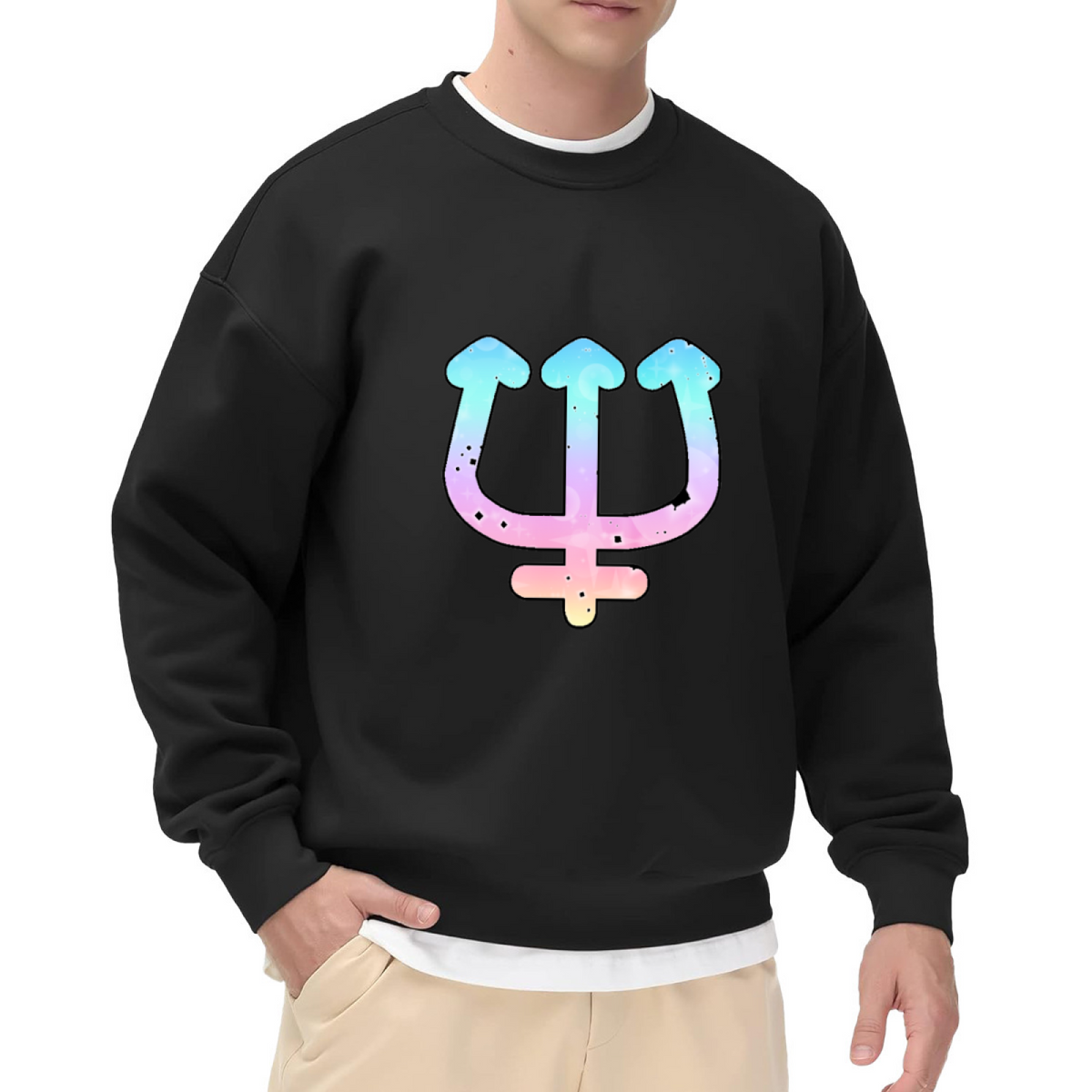 Pride Trident Gender Symbols Crewneck Sweatshirt, Inclusive Queer Equality Pullover, Pride Month Gift