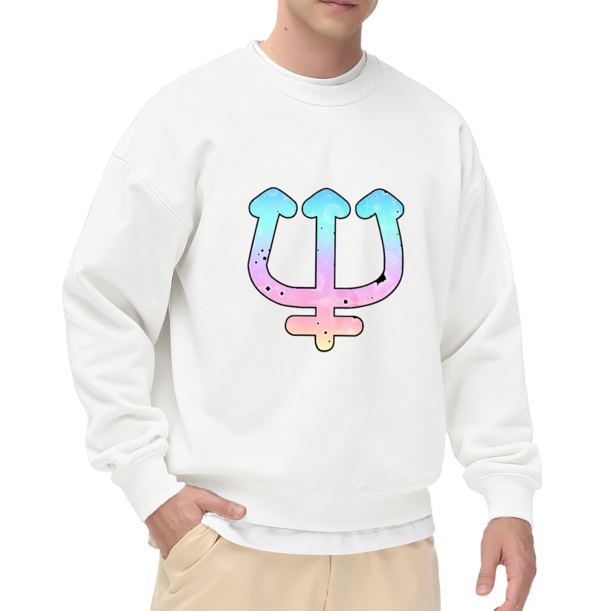 Pride Trident Gender Symbols Crewneck Sweatshirt, Inclusive Queer Equality Pullover, Pride Month Gift