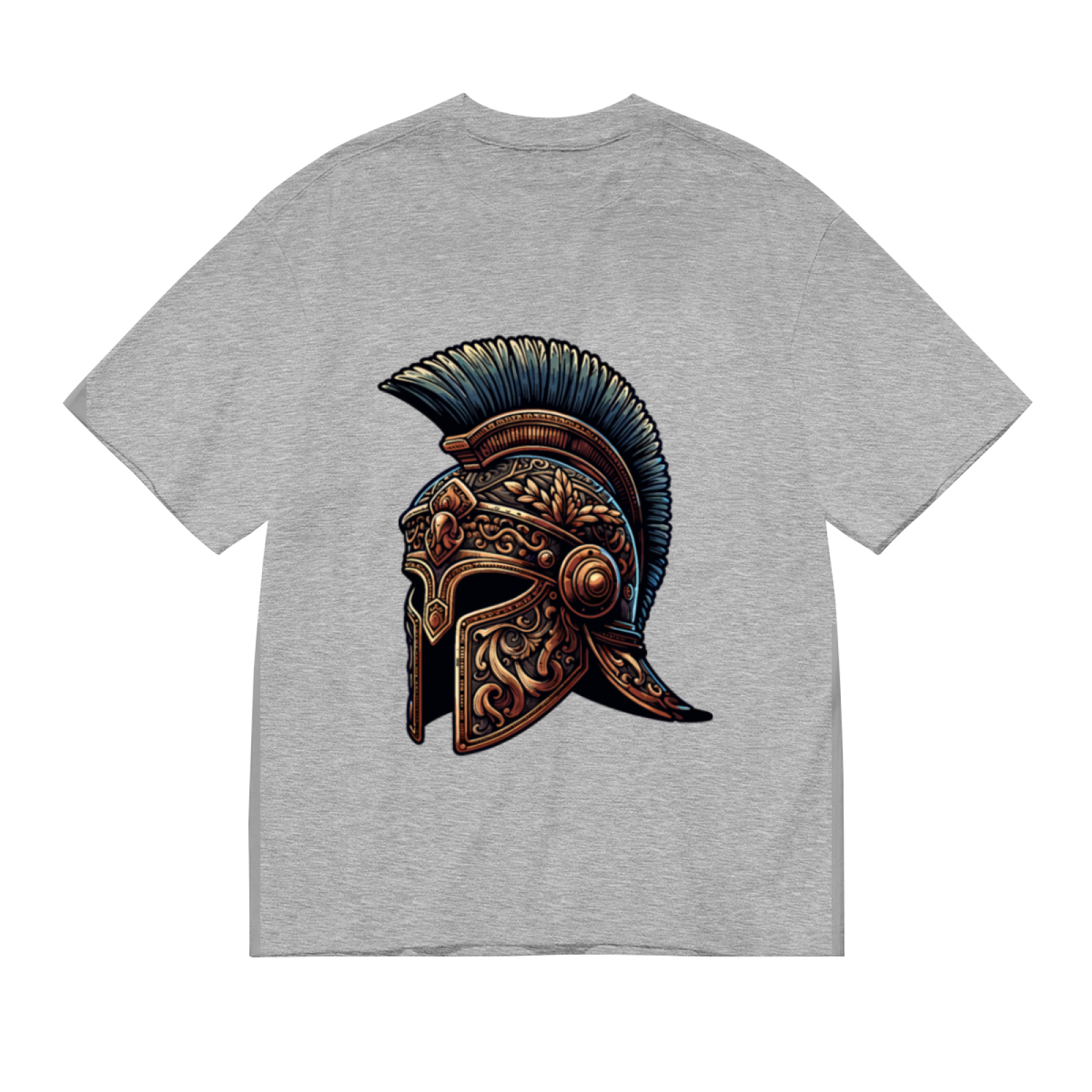 Ornate Ancient Spartan Warrior Helmet Vintage Print T-Shirt