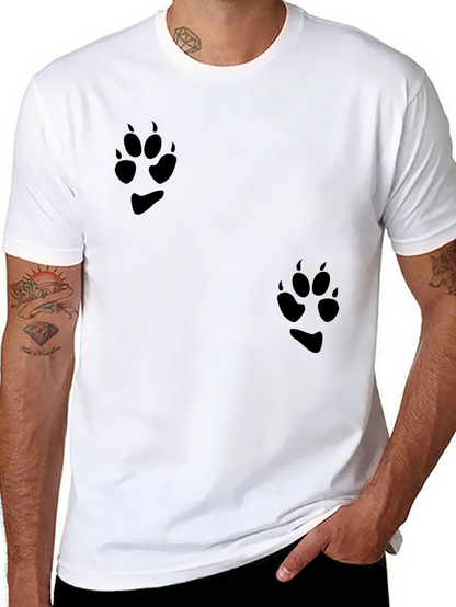 Black T-Shirt with Paw Print Design