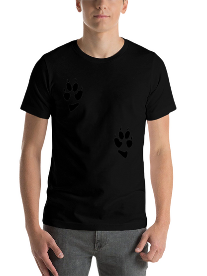 Black T-Shirt with Paw Print Design