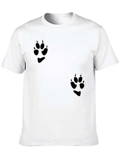 Black T-Shirt with Paw Print Design