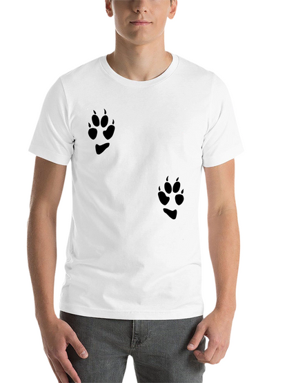Black T-Shirt with Paw Print Design