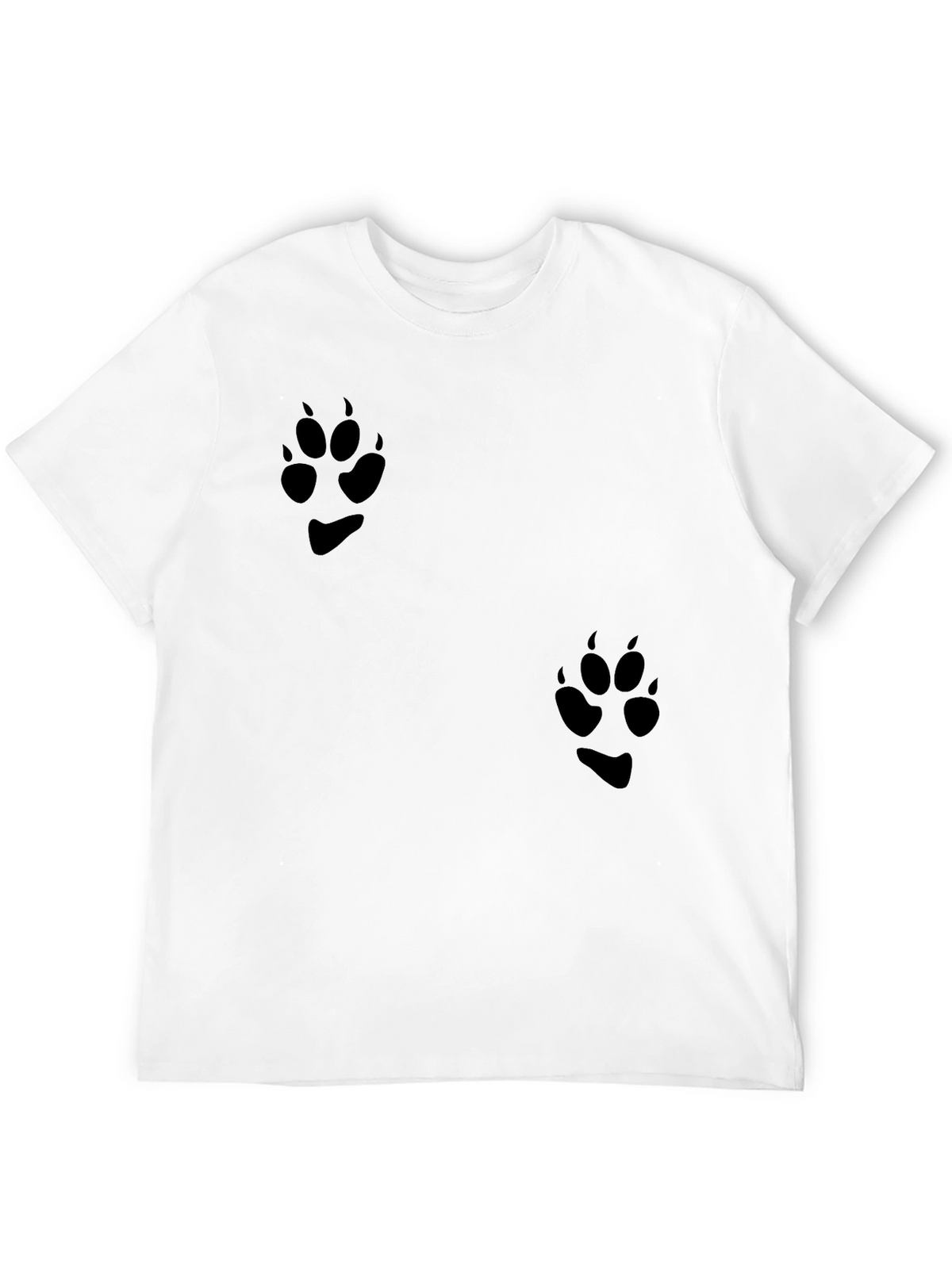 Black T-Shirt with Paw Print Design