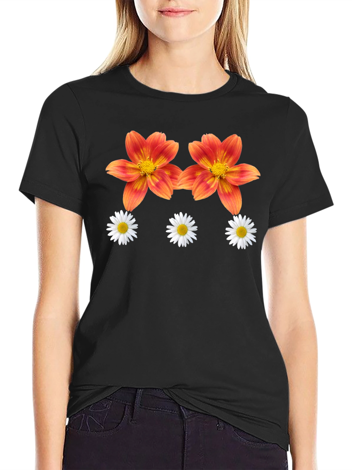Floral Print Graphic T-Shirt