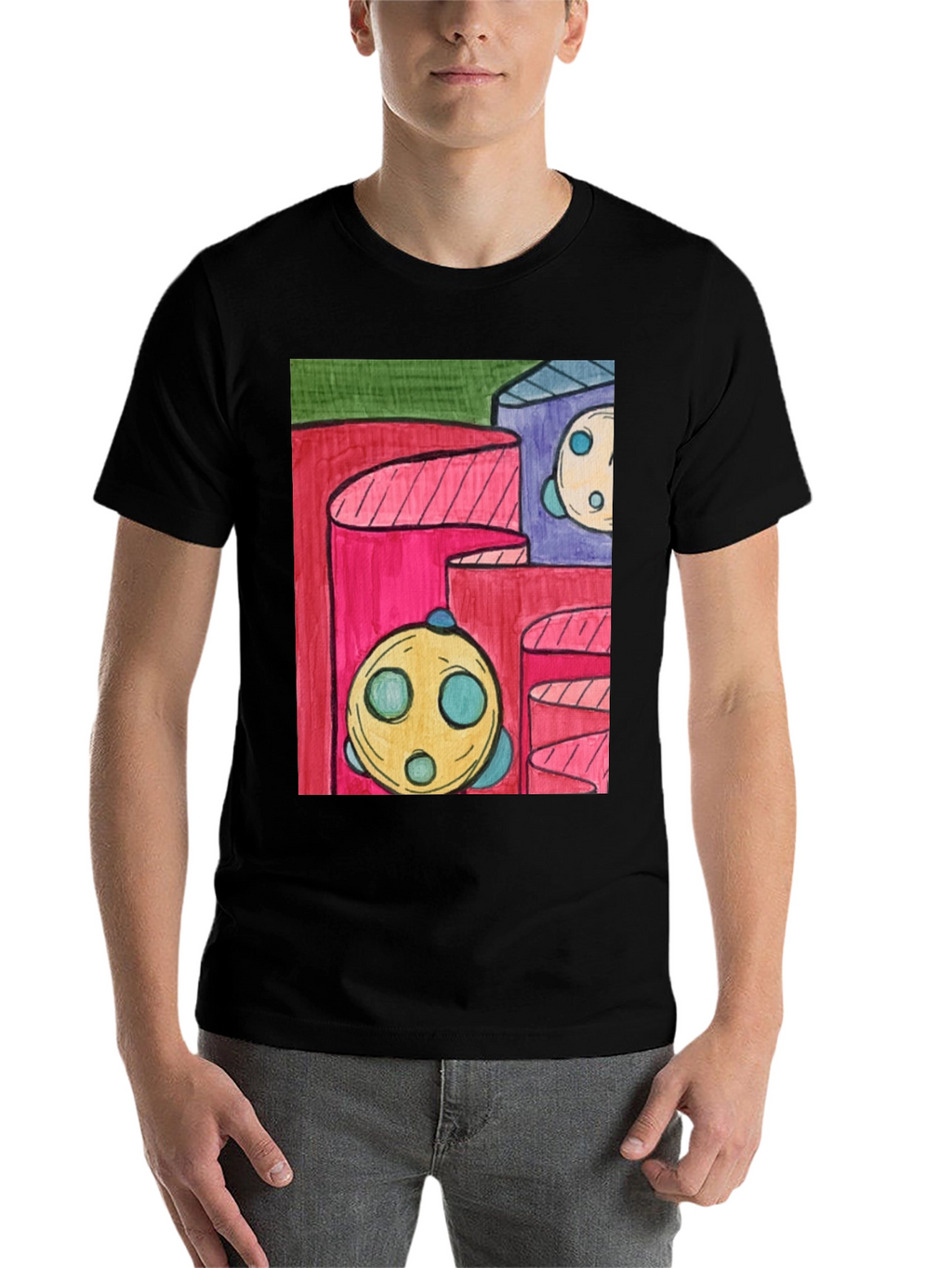 Abstract Graphic Print T-Shirt - Modern Art Tee