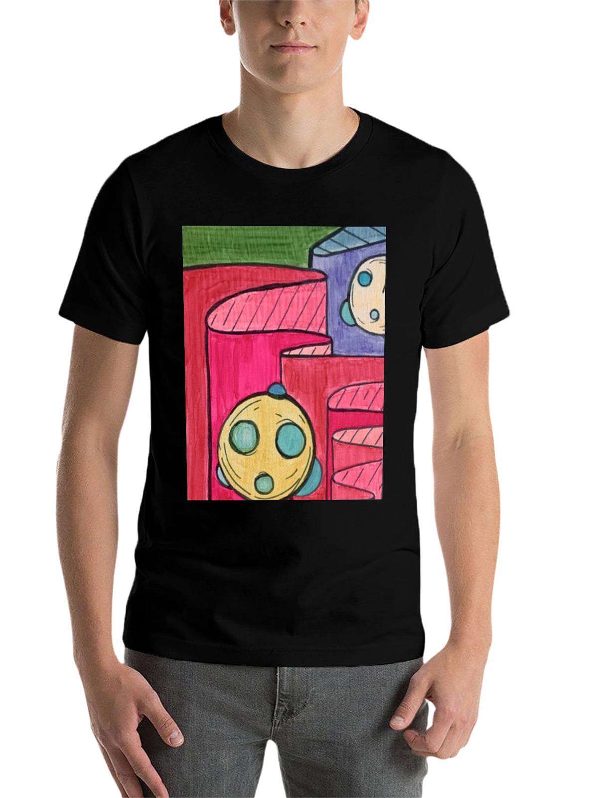 Abstract Graphic Print T-Shirt - Modern Art Tee