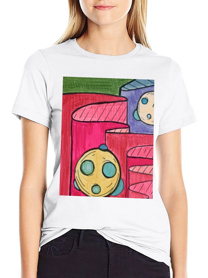 Abstract Graphic Print T-Shirt - Modern Art Tee