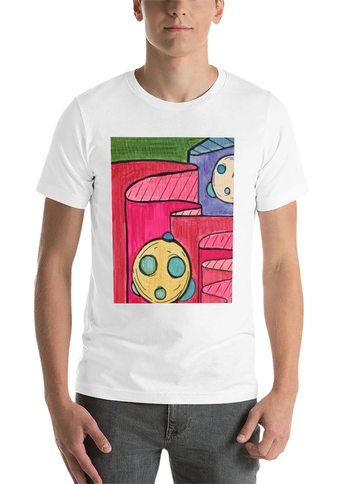 Abstract Graphic Print T-Shirt - Modern Art Tee