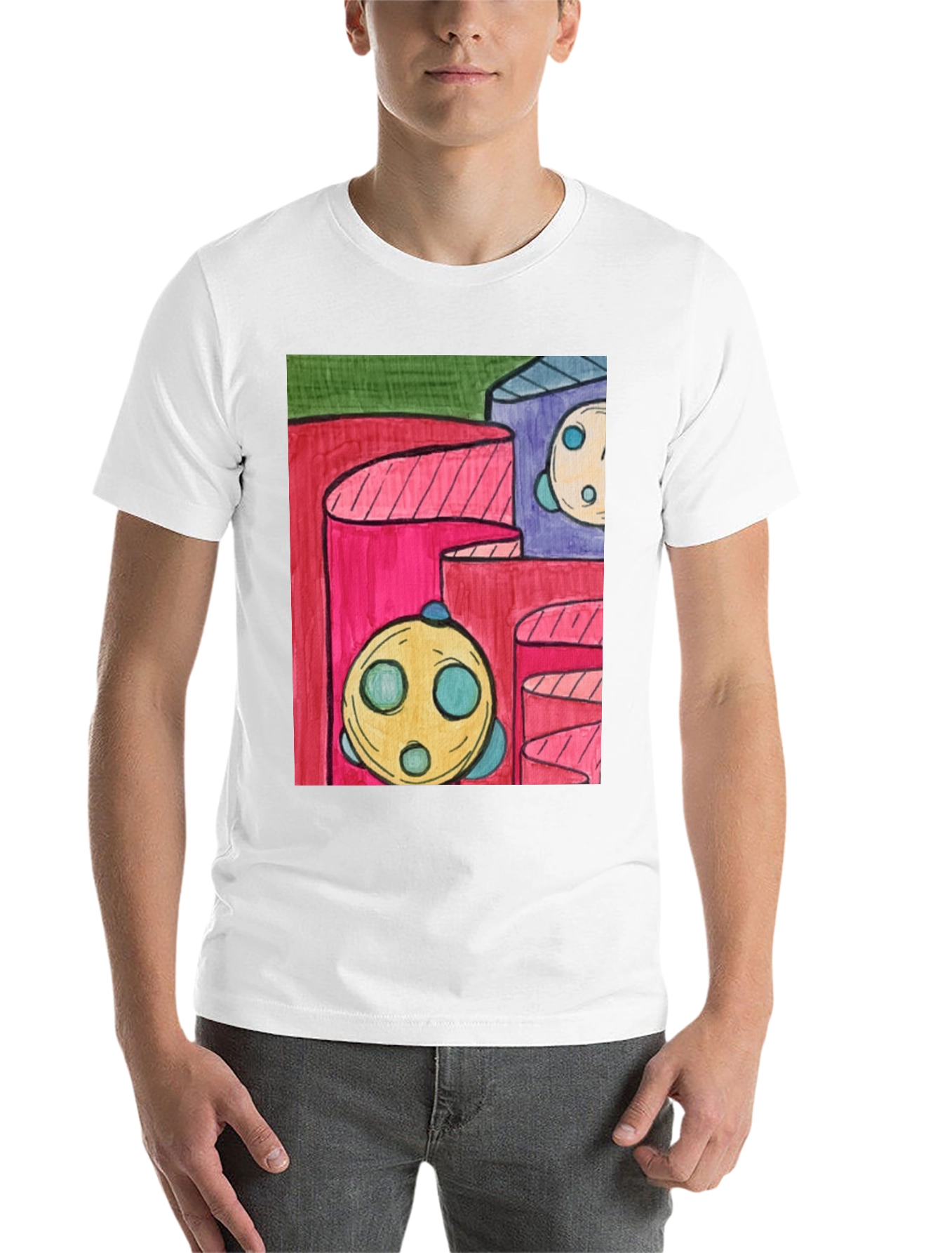 Abstract Graphic Print T-Shirt - Modern Art Tee