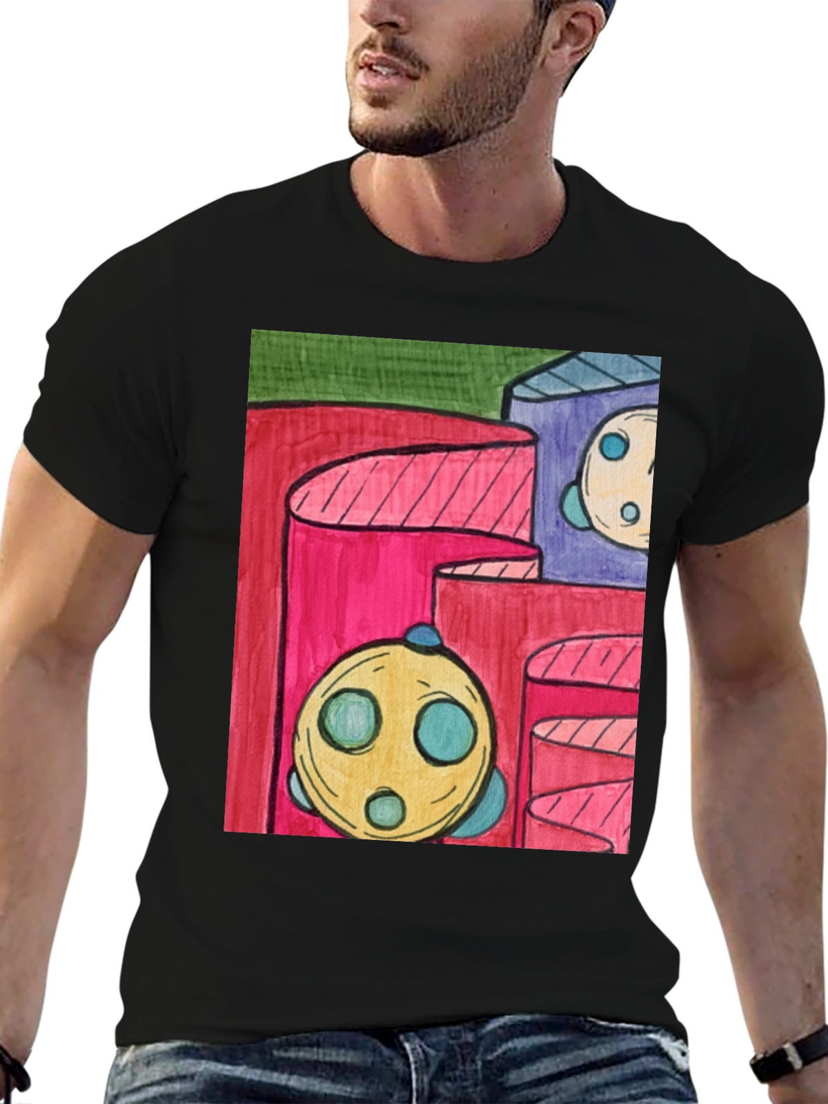 Abstract Graphic Print T-Shirt - Modern Art Tee