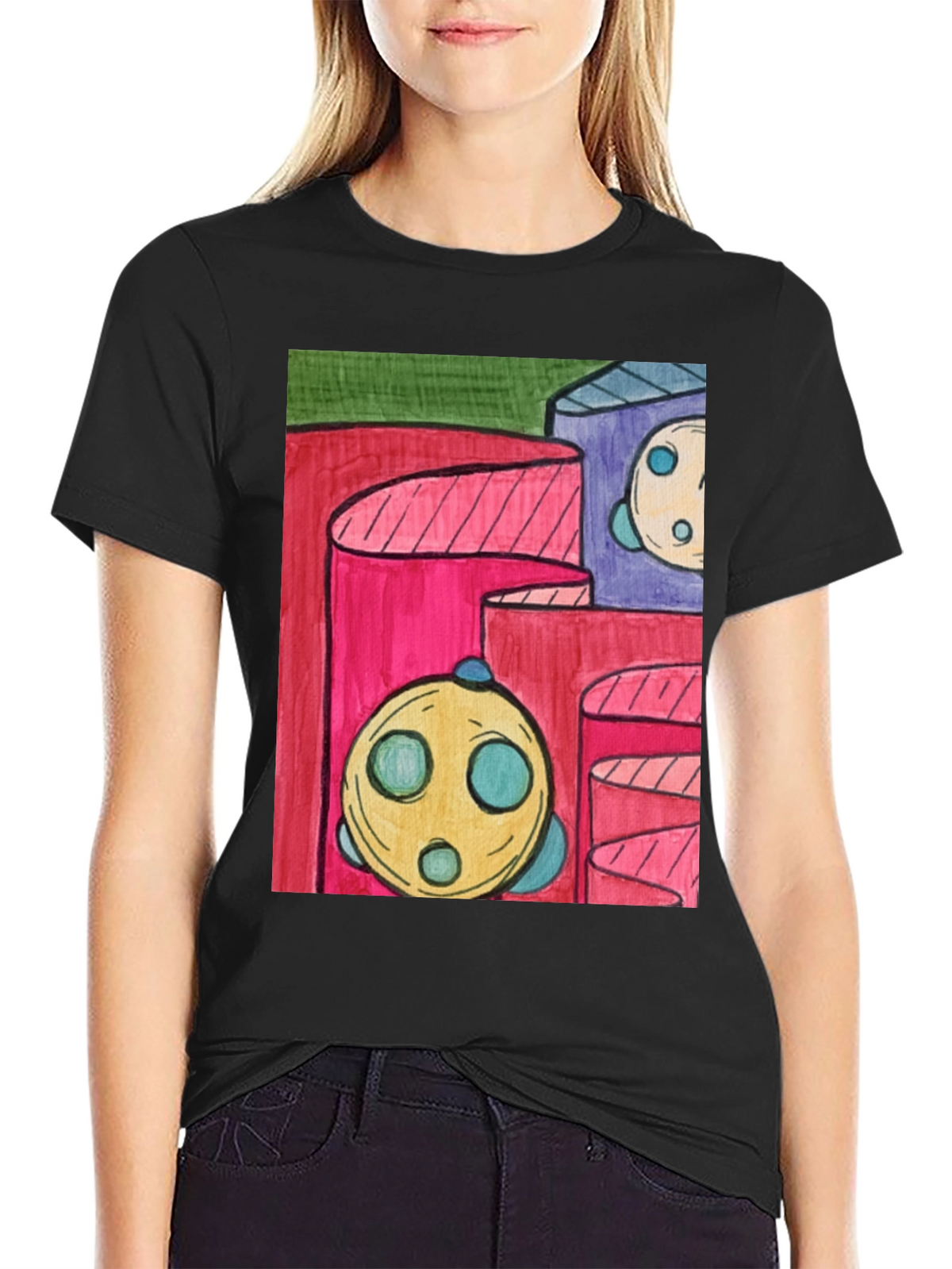 Abstract Graphic Print T-Shirt - Modern Art Tee
