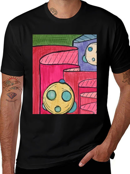 Abstract Graphic Print T-Shirt - Modern Art Tee