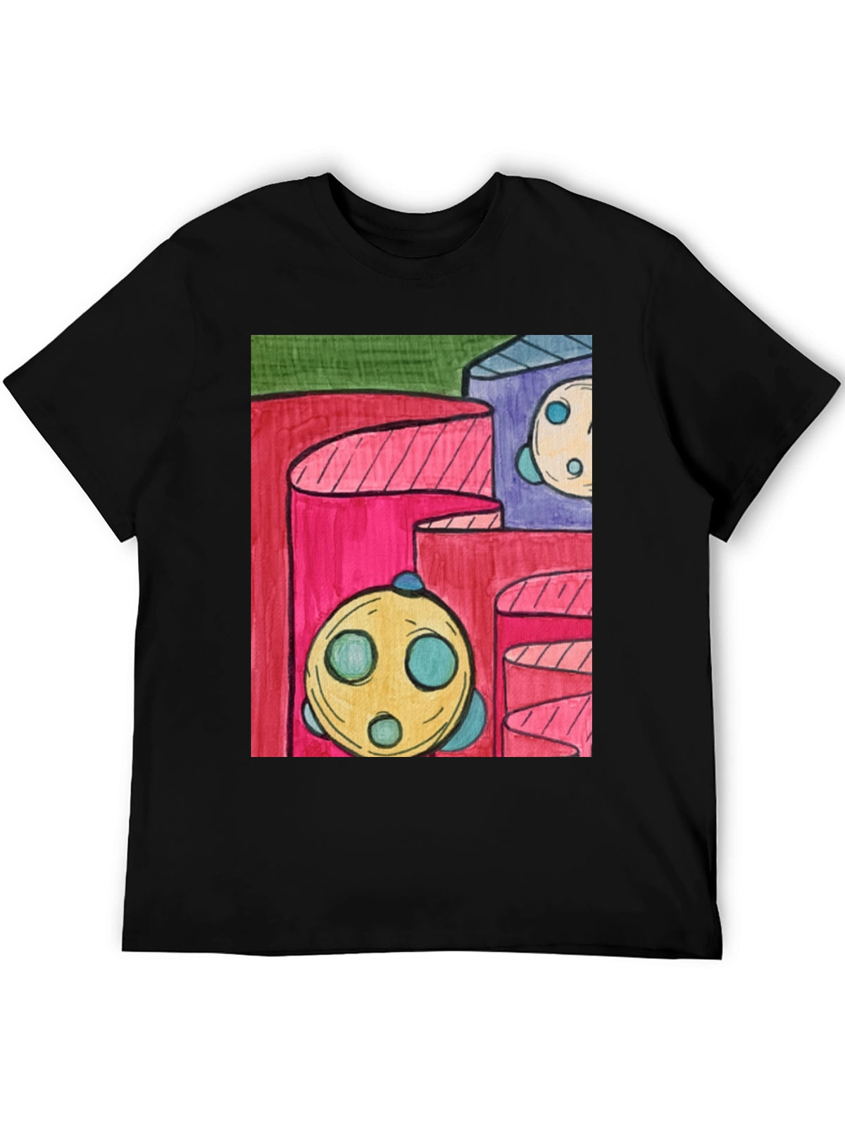Abstract Graphic Print T-Shirt - Modern Art Tee