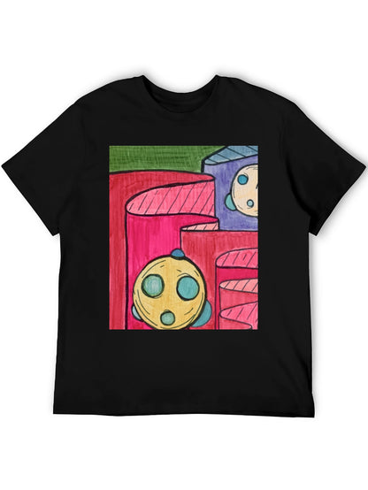 Abstract Graphic Print T-Shirt - Modern Art Tee