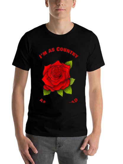 Country Rose Graphic Tee - Stylish Black T-Shirt
