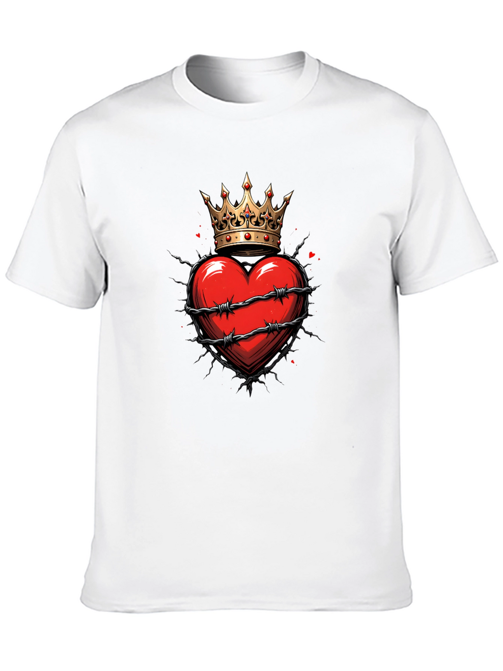 Crowned Heart Graphic Tee - Edgy Style