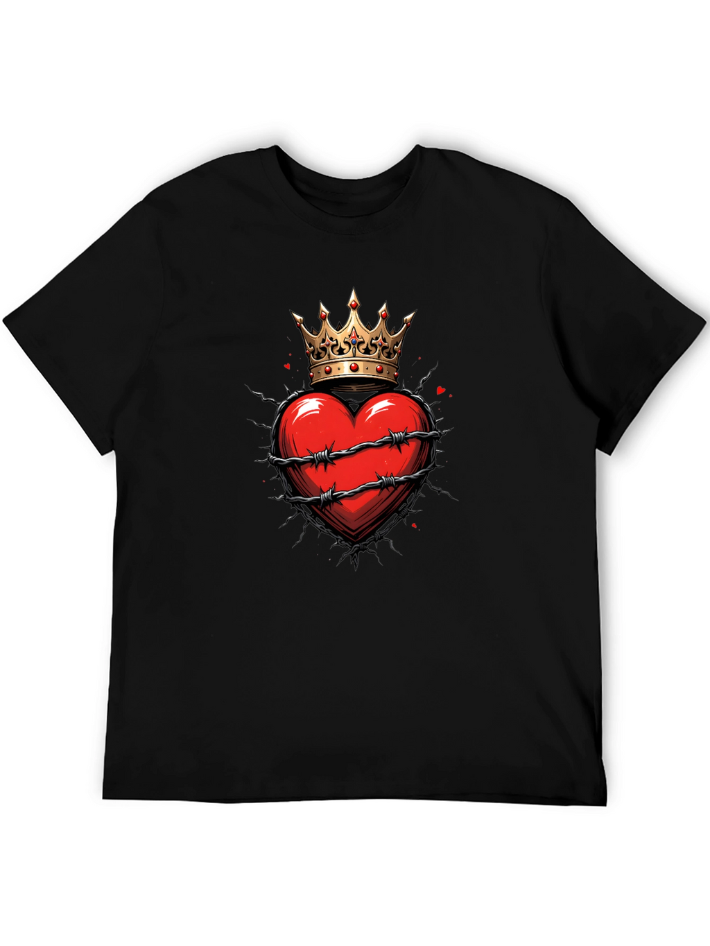 Crowned Heart Graphic Tee - Edgy Style