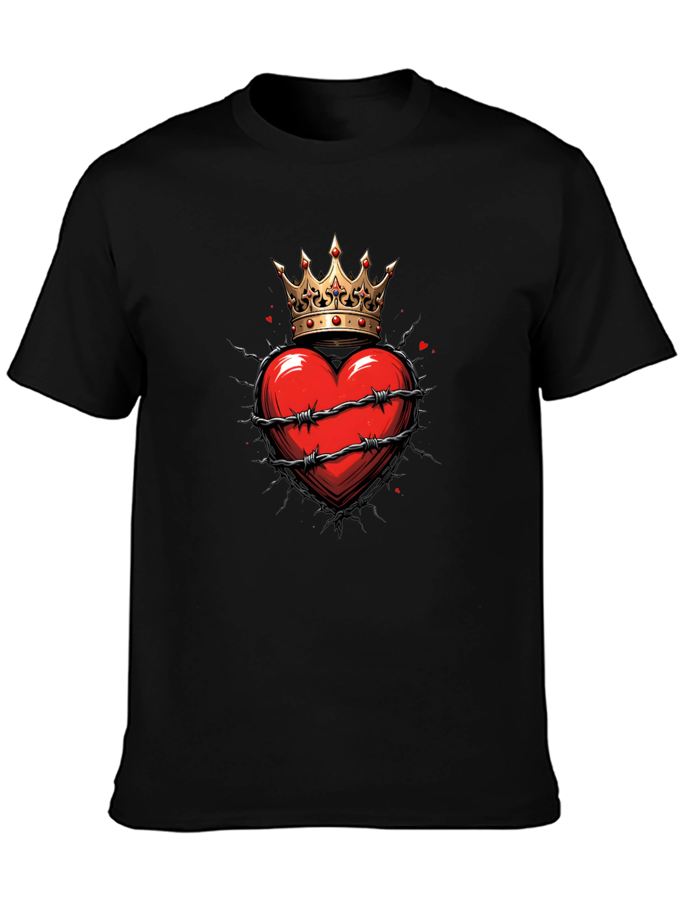 Crowned Heart Graphic Tee - Edgy Style