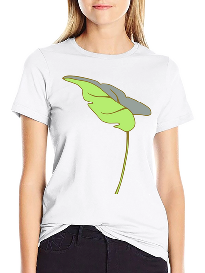 Leaf Graphic Black T-Shirt Casual Wear