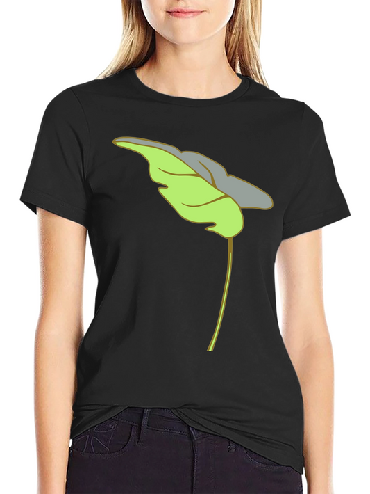 Leaf Graphic Black T-Shirt Casual Wear