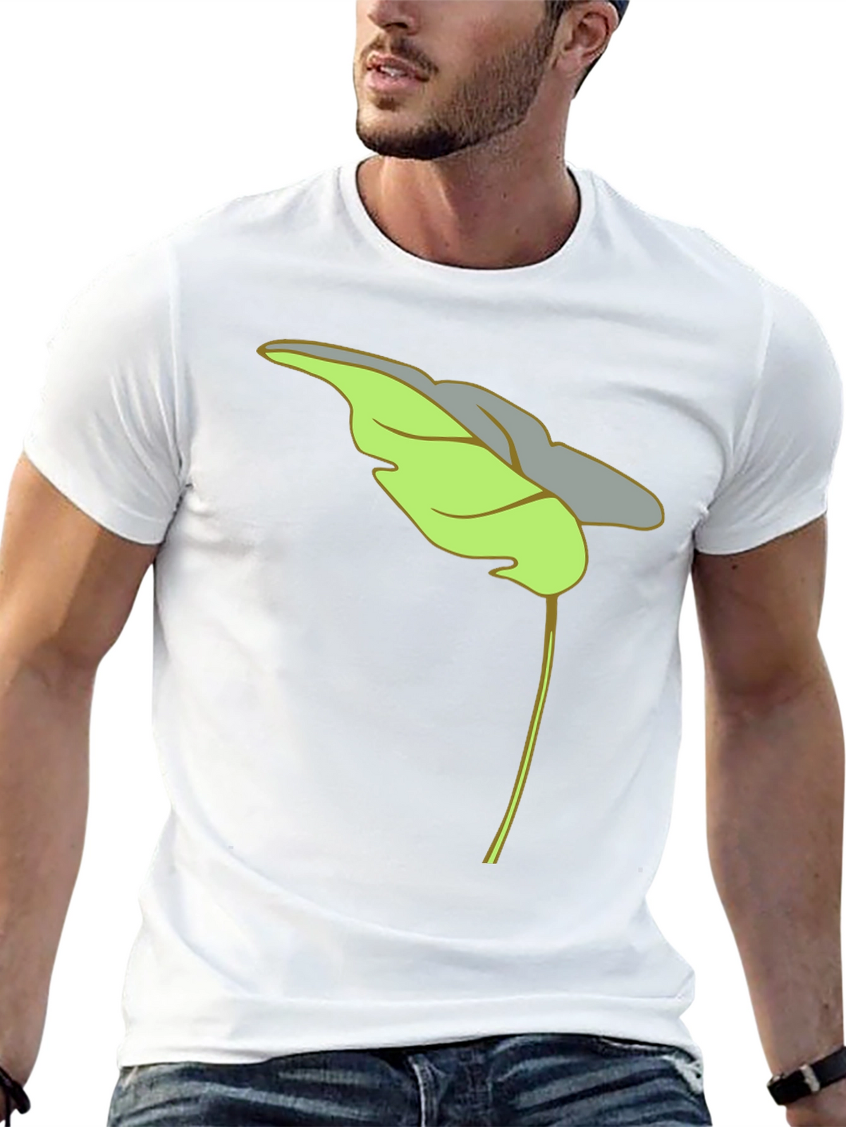Leaf Graphic Black T-Shirt Casual Wear