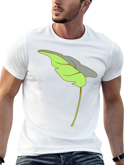 Leaf Graphic Black T-Shirt Casual Wear