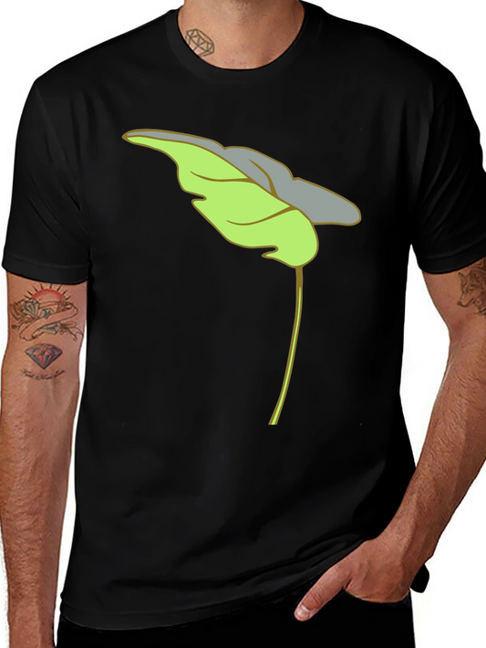 Leaf Graphic Black T-Shirt Casual Wear