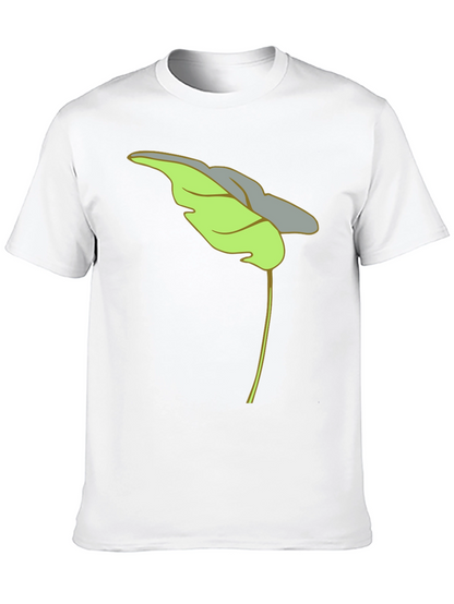 Leaf Graphic Black T-Shirt Casual Wear