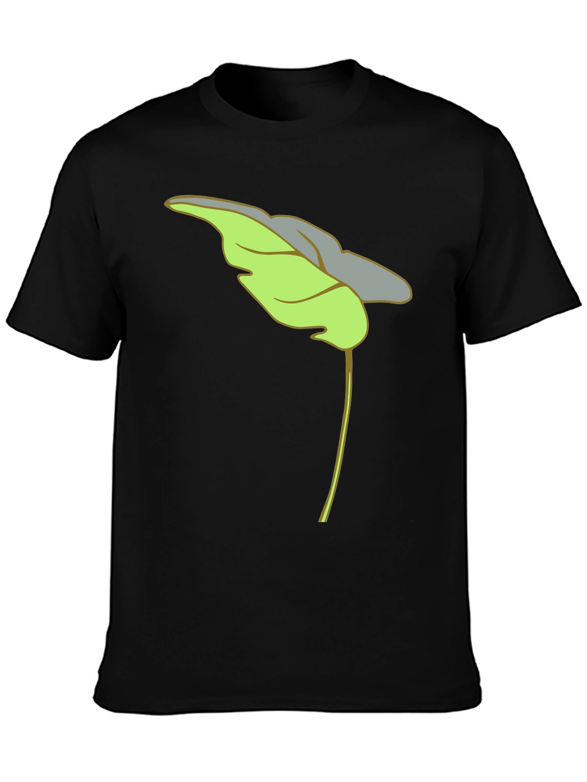 Leaf Graphic Black T-Shirt Casual Wear