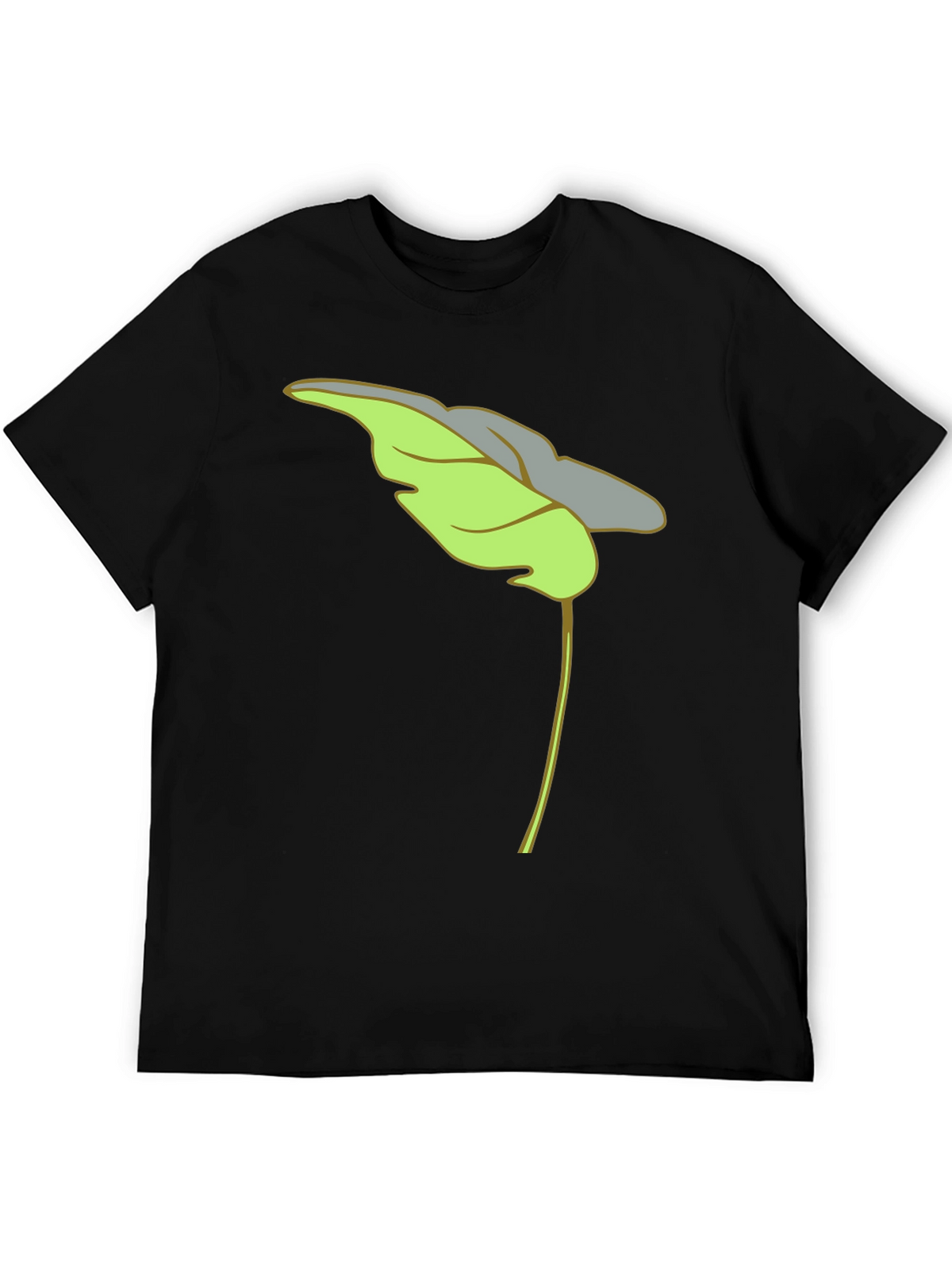 Leaf Graphic Black T-Shirt Casual Wear